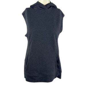 Lululemon Blissed Out Sleeveless Hoodie Pullover Sweatshirt Heather Black sz 4